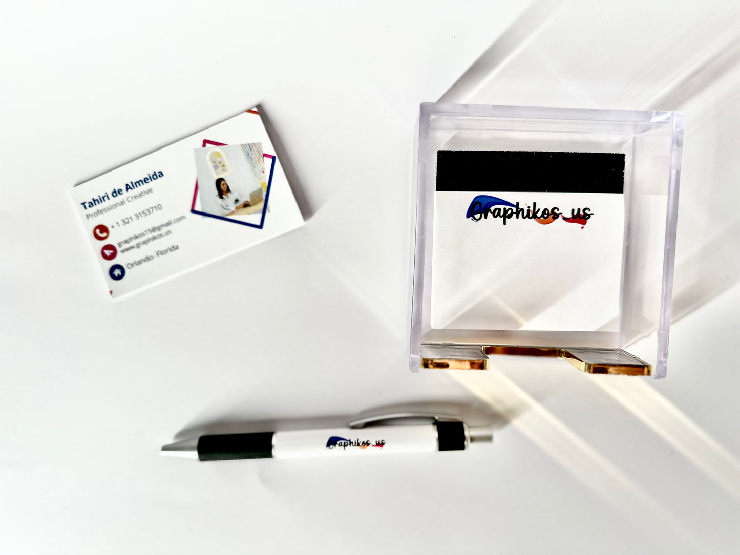 Post it + Pencil+ Business Cards- Custom