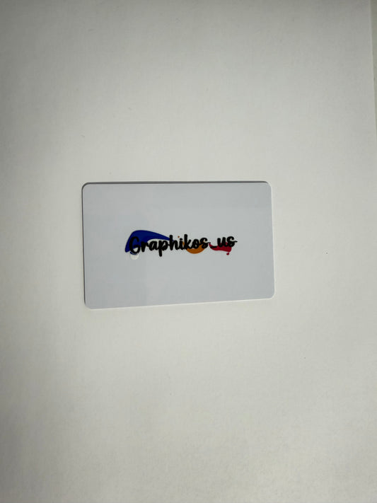 Card with colorful text design on a white or black background